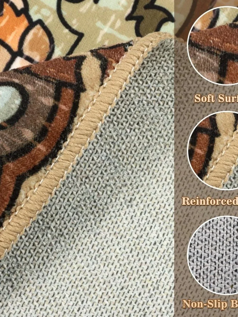 Round Tiger Area Rug 6ft - Picture 2 of 9